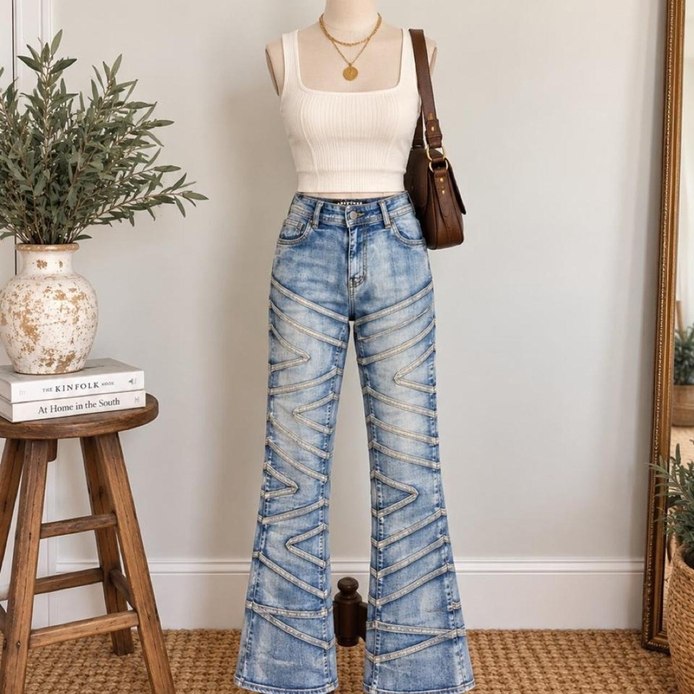Arketype Embellished Flare Jeans – Size 16